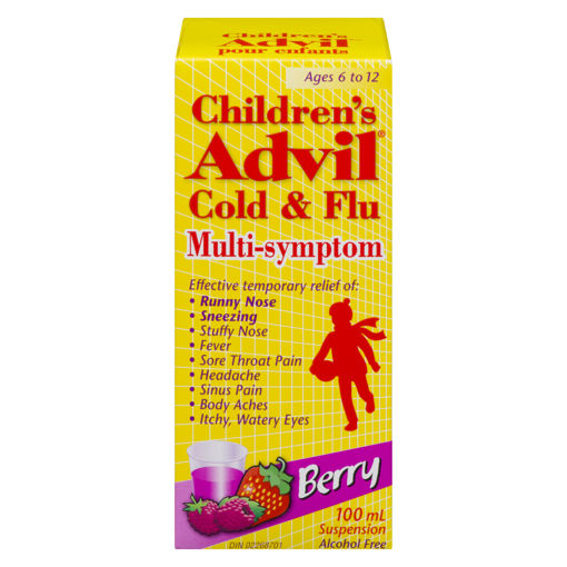 Picture of ADVIL CHILDRENS SUSPENSION COLD and FLU SYRUP - BERRY 100ML
