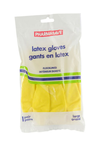 Picture of PHARMASAVE LATEX GLOVES - LARGE 1PR                                        