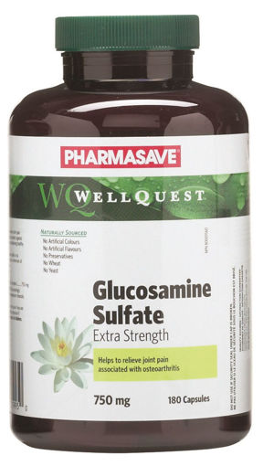 Picture of PHARMASAVE WELLQUEST GLUCOSAMINE SULFATE EXTRA STRENGTH CAPSULE 750MG 180S 
