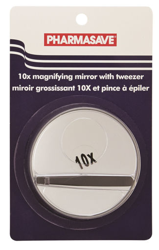 Picture of PHARMASAVE 10X MAGNIFYING MIRROR W/TWEEZERS                                