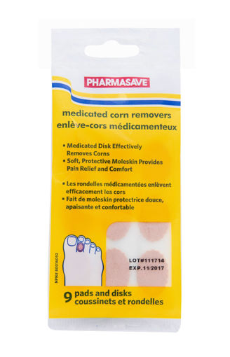 Picture of PHARMASAVE MEDICATED CORN REMOVERS - 9 PADS AND DISKS                      