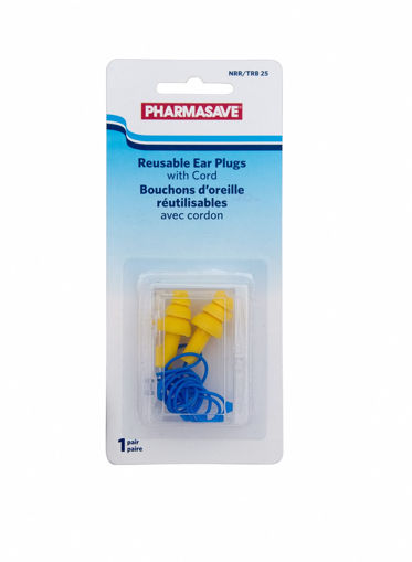 Picture of PHARMASAVE REUSABLE EAR PLUGS WITH CORD 1PR                                