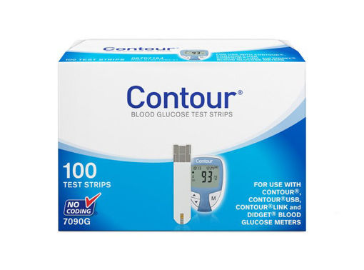 Picture of ASCENSIA CONTOUR BLOOD GLUCOSE TEST STRIPS 100S                            