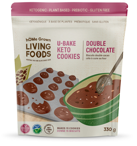 Picture of HOME GROWN LIVING FOODS U-BAKE KETO COOKIES - DOUBLE CHOCOLATE 330GR