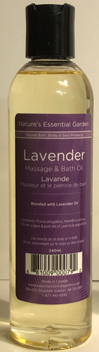 Picture of NATURES ESSENTIAL GARDEN MASSAGE and BATH OIL - LAVENDER 240 ML