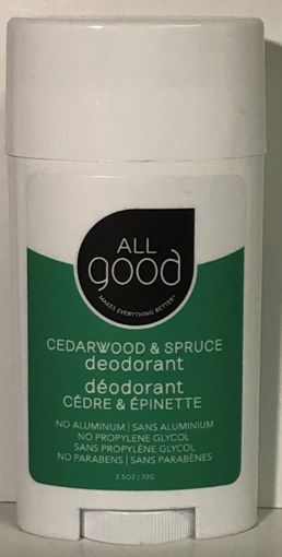 Picture of ALL GOOD DEODORANT - CEDARWOOD AND SPRUCE 72GR              