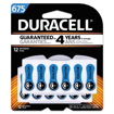 Picture of DURACELL HEARING AID BATTERIES - MERCURY FREE SIZE 675 12S                 