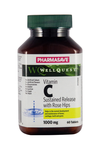 Picture of PHARMASAVE WELLQUEST VITAMIN C - SUSTAINED RELEASE CAPLET 1000MG 60S       