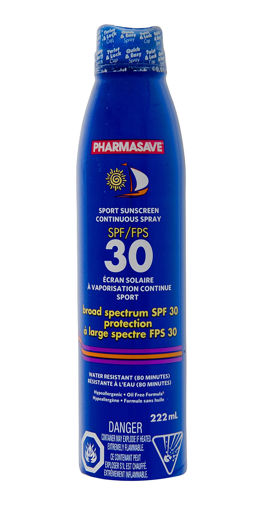 Picture of PHARMASAVE SUNSCREEN CONTINUOUS SPRAY - SPORTS - SPF30 222ML               