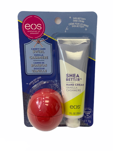 Picture of EOS HOLIDAY CANDY CANE SWIRL LIP SPHERE/VANILLA CASHMERE HAND CREAM SET    