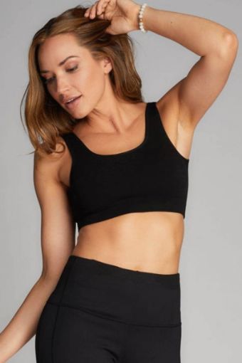 Picture of C'EST MOI BAMBOO RIBBED BRALETTE - BLACK - MEDIUM/LARGE