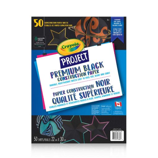Picture of CRAYOLA CONSTRUCTION PAPER -PREMIUM BLACK 50S               