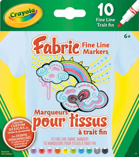 Picture of CRAYOLA MARKERS FABRIC FINE LINE 10S