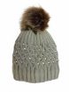 Picture of LADIES HAT SHERPA LINED - BEIGEROLLED RIM WITH GEMS