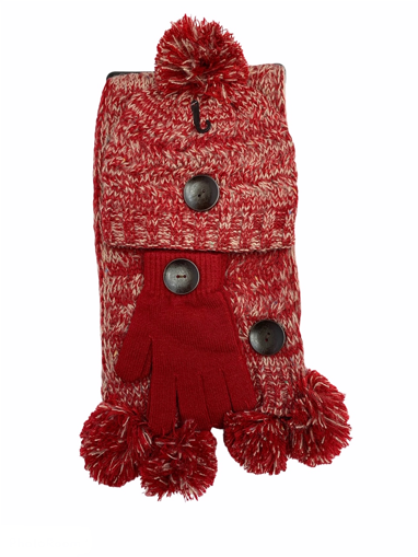 Picture of WINTER SET WITH HAT AND GLOVES - RED             