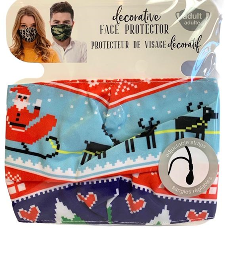 Picture of HARMAN 6X7 INCH FACE MASK - ADULT - SANTA and REINDEER 140GSM #FM72799A