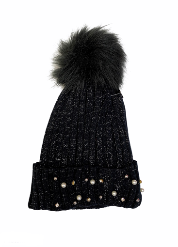 Picture of HAT WITH JEWELS 1078-01 BLACK                                    