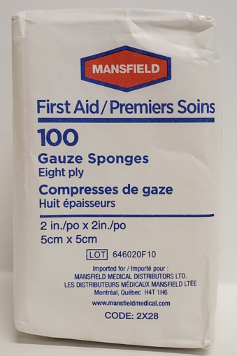 Picture of GAUZE PADS - MANSFIELD 2X2IN 100S                         