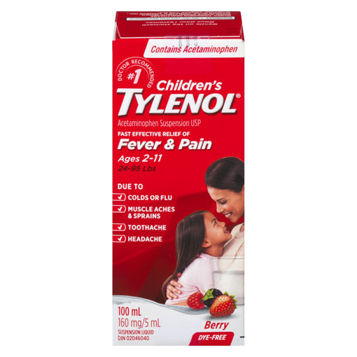 Picture of TYLENOL CHILDRENS - BERRY - DYE-FREE 100ML                                 