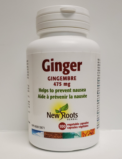 Picture of NEW ROOTS HERBAL GINGER 475GR HELPS TO PREVENT NAUSEA - VEGETABLE CAPSULES 100S