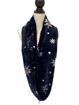 Picture of INFINITY SCARF WITH SNOWFLAKES - NAVY                                