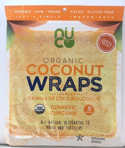 Picture of NUCO ORGANIC COCONUT WRAPS - TURMERIC 5S