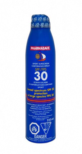 Picture of PHARMASAVE SUNSCREEN CONTINUOUS SPRAY SPORT SPF30 222ML                    
