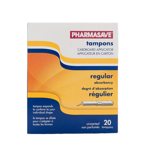 Picture of PHARMASAVE TAMPON - REGULAR - CARDBOARD - UNSCENTED 20S                    