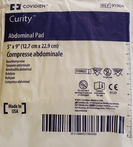 Picture of CURITY ABDOMINAL PAD 12.7CM X 22.9CM                       
