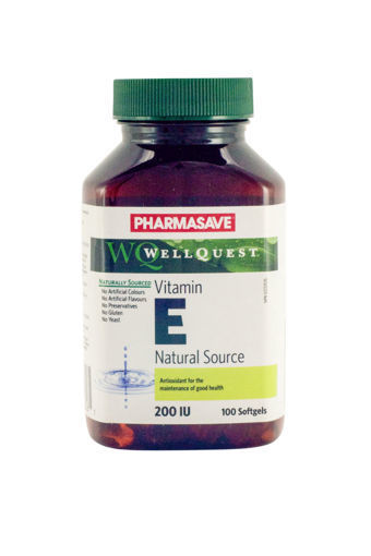Picture of PHARMASAVE WELLQUEST VITAMIN E NATURAL CAPSULE 200IU 100S                  