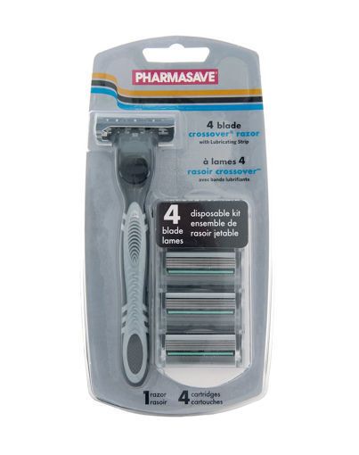 Picture of PHARMASAVE FOUR BLADE CROSSOVER RAZOR - DISPOSABLE - MENS                  