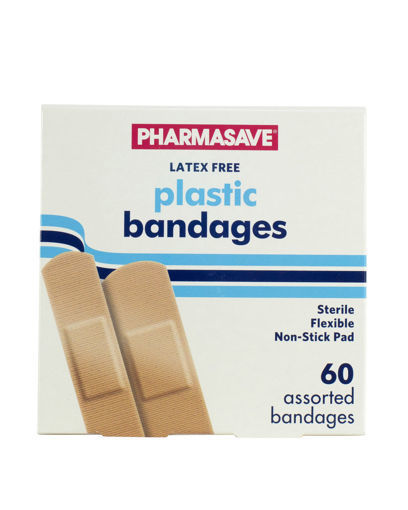 Picture of PHARMASAVE BANDAGE - PLASTIC STRIPS 60S                                    