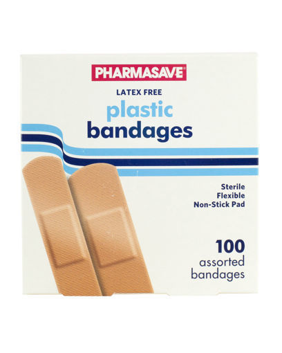 Picture of PHARMASAVE BANDAGE - PLASTIC STRIPS 100S                                   