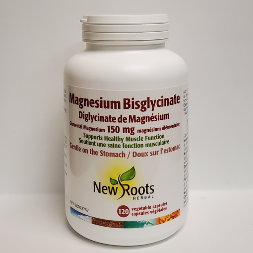 Picture of NEW ROOTS HERBAL - MAGNESIUM BISGLYCINATE -ELEMENTAL MAGNESIUM 150MG VEGETABLE CAPSULES 120S
