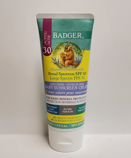 Picture of BADGER SUNSCREEN CREAM SPF30 - BABY 87ML                                   