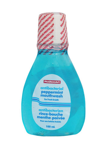 Picture of PHARMASAVE ANTIBACTERIAL MOUTHWASH - PEPPERMINT 100ML                      