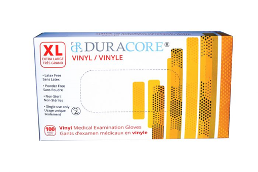 Picture of DURACORE VINYL MEDICAL GLOVES - EXTRA LARGE 100S                        