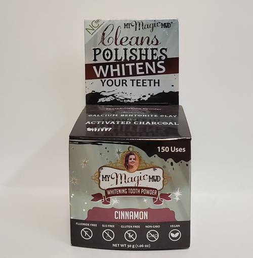 Picture of MY MAGIC MUD ACTIVATED CHARCOAL WHITENING TOOTHBRUSHING POWDER - CINNAMON 150 USES 30G