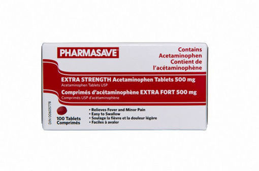 Picture of PHARMASAVE ACETAMINOPHEN - EZ SWALLOW TABLET 500MG 100S                    