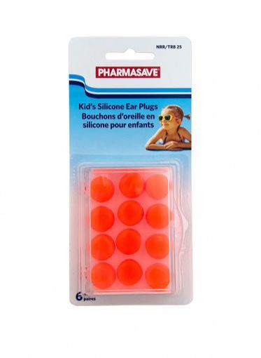 Picture of PHARMASAVE KIDS SILICONE EAR PLUGS 6PR                                     
