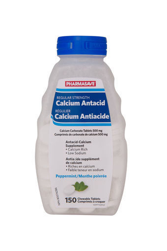 Picture of PHARMASAVE CALCIUM ANTACID - PEPPERMINT TABLET 500MG 150S                  