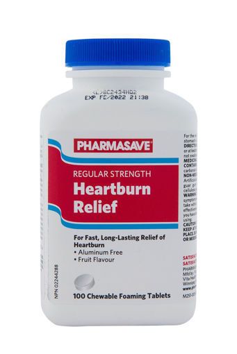 Picture of PHARMASAVE HEARTBURN RELIEF - FRUIT TABLET 100S                            