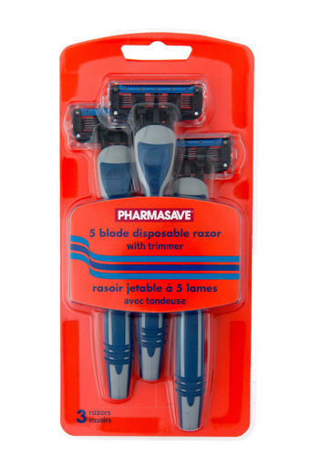 Picture of PHARMASAVE 5 BLADE DISPOSABLE RAZOR - MENS 3S                              
