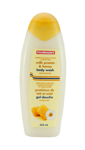 Picture of PHARMASAVE MOISTURIZING BODY WASH - MILK PROTEIN and HONEY 532ML