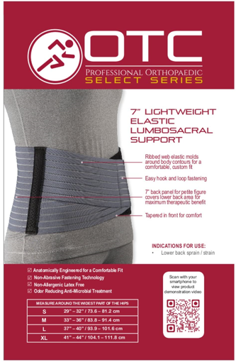 Picture of OTC 7" LIGHTWEIGTHT ELASTIC LUMBOSACRAL SUPPORT               