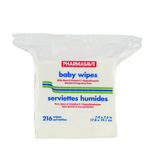Picture of PHARMASAVE BABY WIPES UNSCENTED REFILL PACK 216S                           