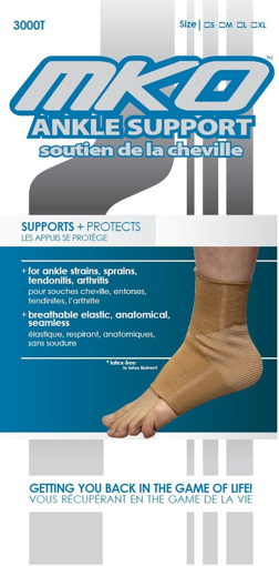 Picture of MKO ANKLE SUPPORT COMPRESSION - TAN - SMALL 3000T