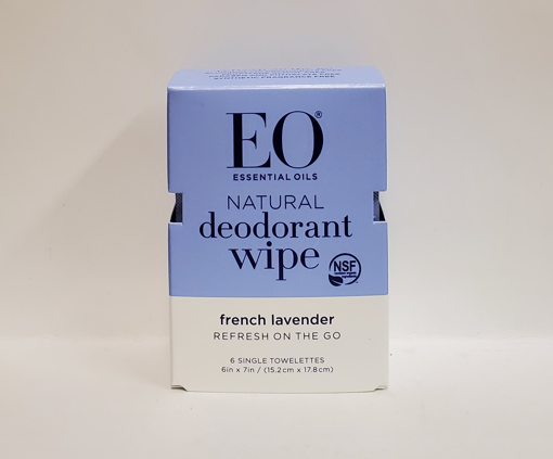 Picture of EO ESSENTIAL OILS NATURAL DEODORANT WIPE - FRENCH LAVENDER - SINGLE TOWELETTES 6S             