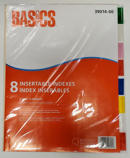 Picture of BASICS INSERTABLE INDEXES - WITH ASSORTED COLOR TABS 8S