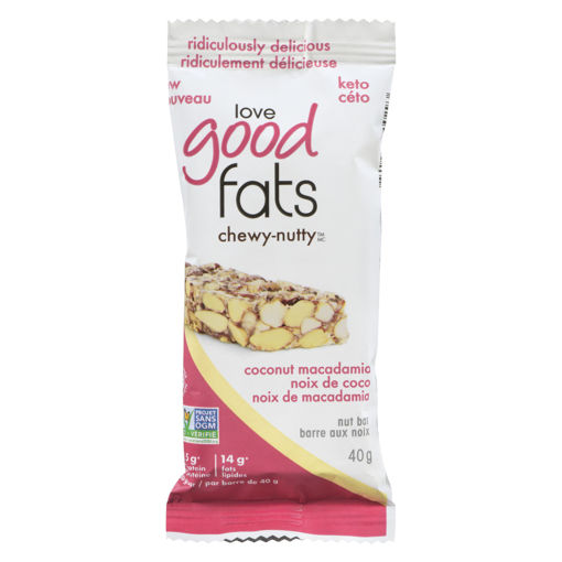 Picture of LOVE GOOD FATS COCONUT MACADAMIA - NUT BAR 40GR   